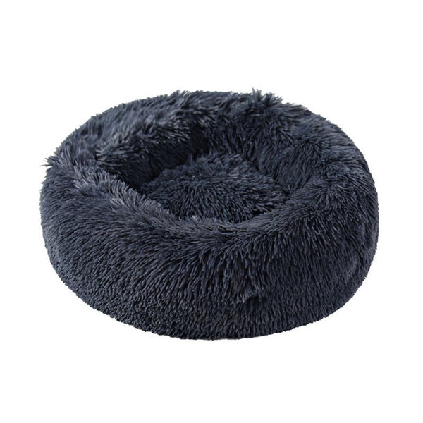 Kimpets Round Cat Bed Dog Pet Bed Kennel Non-Slip Winter Warm Dog Kennel Sleeping Long Plush Soft Puppy Cushion Mat Cat Supplies