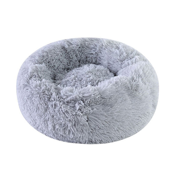 Kimpets Round Cat Bed Dog Pet Bed Kennel Non-Slip Winter Warm Dog Kennel Sleeping Long Plush Soft Puppy Cushion Mat Cat Supplies