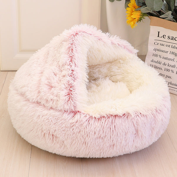 New Warm Dog Cat Bed Round Long Plush Cat&#39;s House Cave Pet Kitten Cushion Basket Sleepping Mat for Cats Small Dog Chihuahua Nest