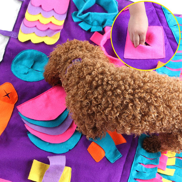 Pet Dog Snuffle Mat Pet Sniffing Training Blanket Detachable Fleece Pads Dog Mat Relieve Stress Nosework Puzzle Toy Pet Nose Pad