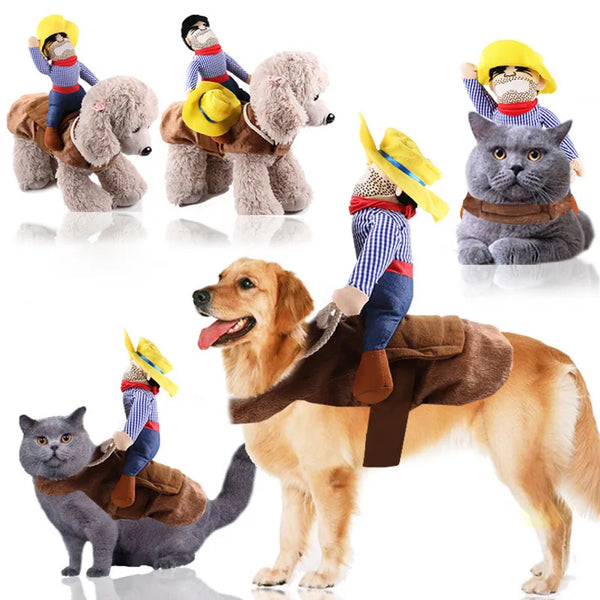 2024 Dog clothes T-shirt coat cat riding equipment outfit dog coat clothes cosplay best-selling pet clothing supplies