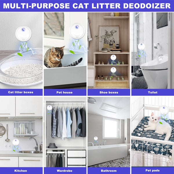 4000mAh Smart Cat Odor Purifier For Cats Litter Box Deodorizer Dog Toilet Rechargeable Air Cleaner Pets Deodorization