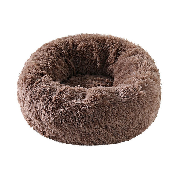 Kimpets Round Cat Bed Dog Pet Bed Kennel Non-Slip Winter Warm Dog Kennel Sleeping Long Plush Soft Puppy Cushion Mat Cat Supplies