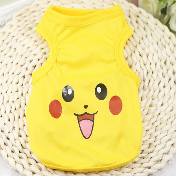 Dragon Ball Z Bob Sponge Pikachu Pet Training Cat Costume Summer Cat Vest Hoodie Cozy Mascotas Gotos