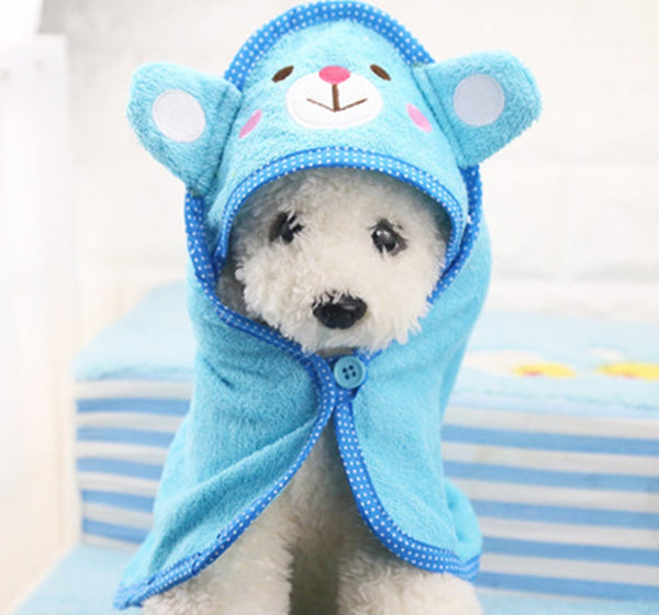 Cute Pet Dog Towel Soft Drying Bath Pet  For Cat Hoodies Puppy Super Absorbent Bathrobes Cleaning Necessary Supply