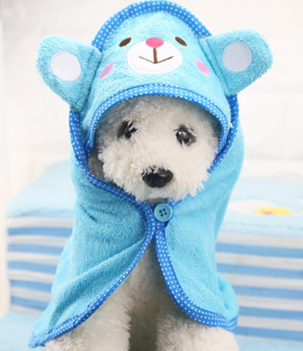 Cute Pet Dog Towel Soft Drying Bath Pet  For Cat Hoodies Puppy Super Absorbent Bathrobes Cleaning Necessary Supply