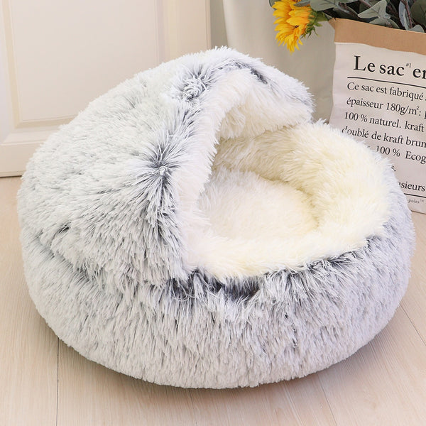 New Warm Dog Cat Bed Round Long Plush Cat&#39;s House Cave Pet Kitten Cushion Basket Sleepping Mat for Cats Small Dog Chihuahua Nest