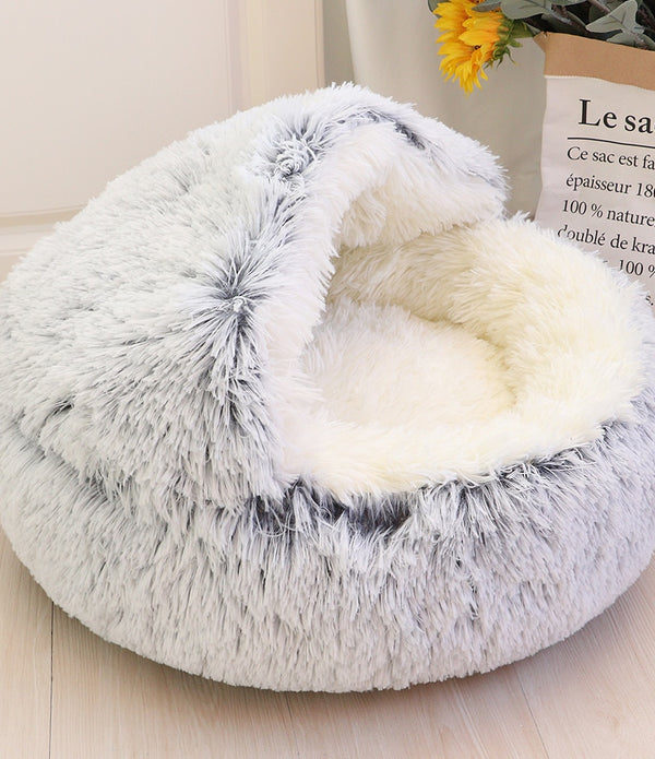 New Warm Dog Cat Bed Round Long Plush Cat's House Cave Pet Kitten Cushion Basket Sleepping Mat for Cats Small Dog Chihuahua Nest