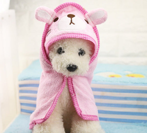 Cute Pet Dog Towel Soft Drying Bath Pet  For Cat Hoodies Puppy Super Absorbent Bathrobes Cleaning Necessary Supply