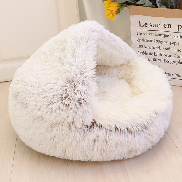 New Warm Dog Cat Bed Round Long Plush Cat&#39;s House Cave Pet Kitten Cushion Basket Sleepping Mat for Cats Small Dog Chihuahua Nest