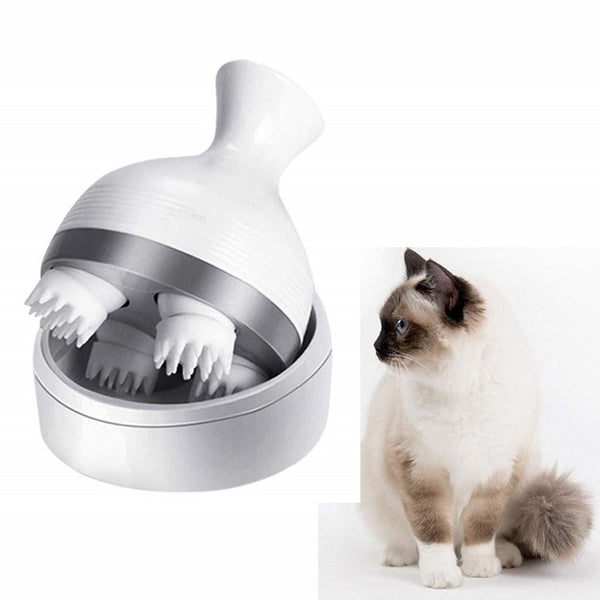 Electric Cat Head Massager Dog Pet Massage Machine Vibrating Scalp Charging Kneading Health Care Cat Comb Supplies Accessories