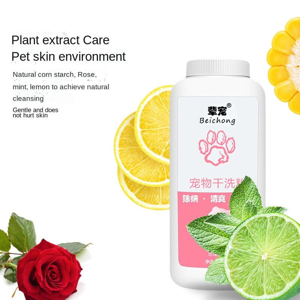 Canine Daily Preventative Powder,Waterless Dog&Cat Dry Shampoo&Pet Deodorizer,Provides Itchy Skin Relief,Fur Care,Removal Odor