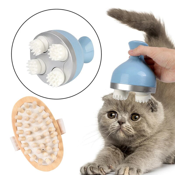 Electric Cat Dog Body Massager Relax Shoulder Neck Tissue Head Scalp Massage Kneading Vibrating Device Health Pet Accessories