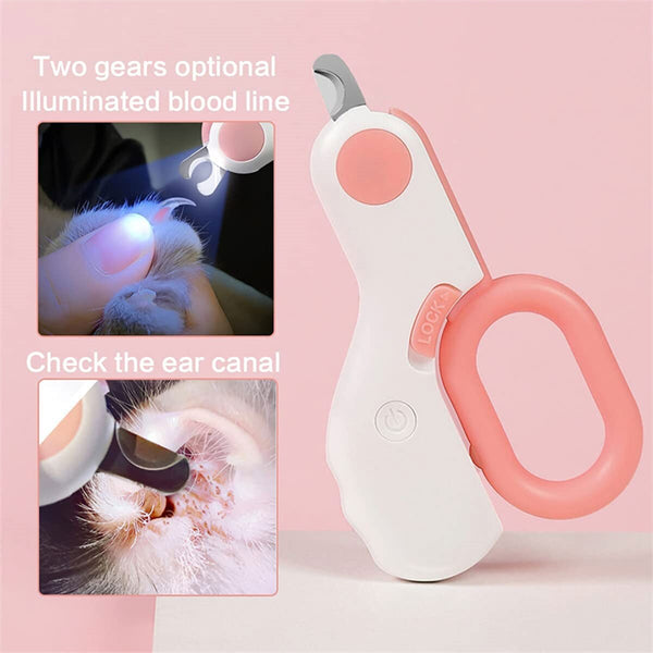 Cat Nail Clipper with LED Light Safety Pet Nail Trimmers Cat Claw Clipper Scissors Dog Nail Cutter Avoid Excessive Cutting Pet