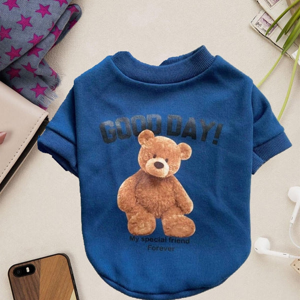 Autumn Winter Puppy Hoodie Clothing Cartoon Bear T Shirt Vest Cat Sweater with Pocket Dog Sport Shirt Pet Vest free shipping