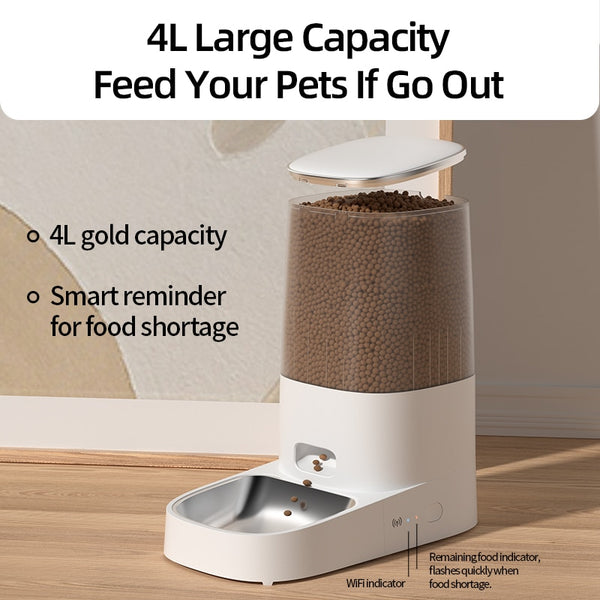 ROJECO Automatic Cat Feeder Pet Smart WiFi Cat Food Kibble Dispenser Remote Control Auto Feeder For Cat Dog Dry Food Accessories