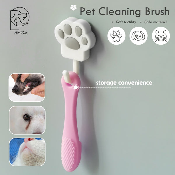 1PC Pet Finger Brush Toothbrush Tear Stain Brush Eye Care Dog Cat Cleaning Grooming Tool