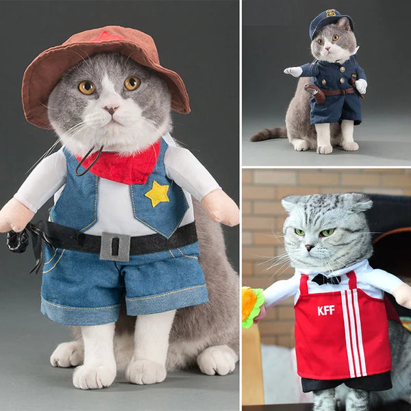 Fantasy Furry Friends Costumes Pet Cat Costumes for Small Dogs Cute Clothes Standing Transformed Three-dimensional Dog Halloween