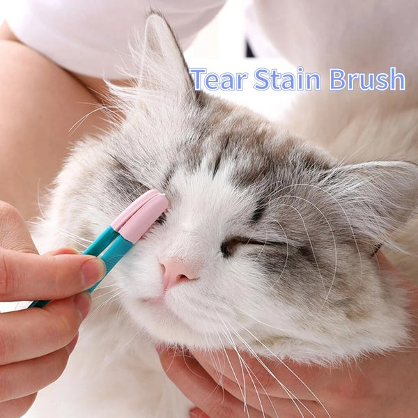 Dog Cat Cleaning Supplies Pet Soft Eye Brush Cats Brush Toothbrush Tear Stains Brush Eye Care Pets Cleaning Grooming Tools