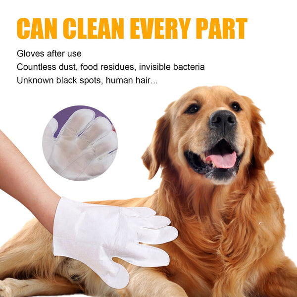 6pcs Pet Disposable Cleaning Gloves Wash Free Cats Dogs SPA Bath Supplies Massage Non Woven Fabric No Rinse Soft Eye Wipes