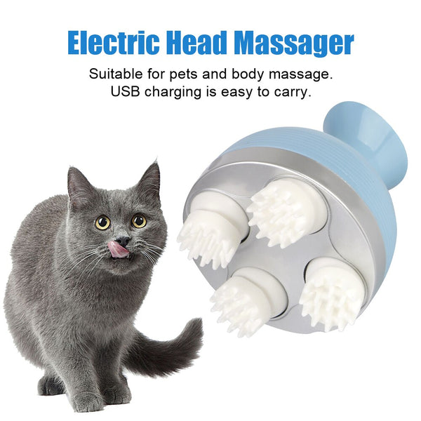 Electric Head Massager Pet Cat Dog Massager For Scalp Body Shoulder Neck Multifunctional Relieve Stress Rechargeable