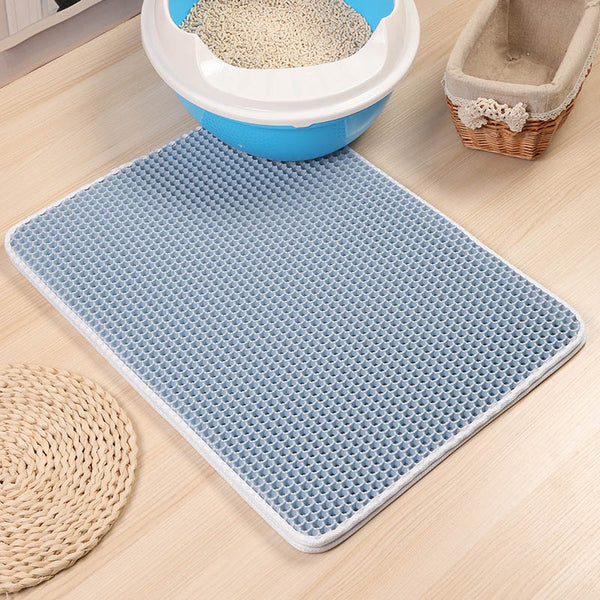 Waterproof Pet Cat Litter Mat Foldable EVA Double-Layer Cats Mat Bottom Non-slip Pet Litter Cat Mat Layer Pet Litter Catcher Mat