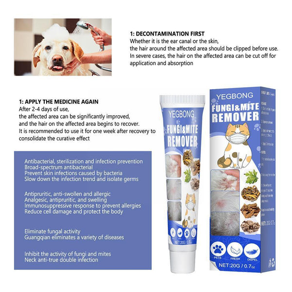 Pet Skin Cream Treatment Ringworm Mites Anti-Itch Treats Stubborn Ringworm Infections Pet Care For Cat Dog Y8Z5