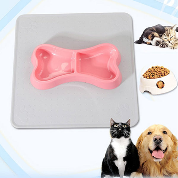 Anti-Slip Waterproof Pet Mat For Dogs Cats Solid Color Silicone Pet Food Pad Bowl Drinking Mat Dog Feeding Placemat Pet Supplies