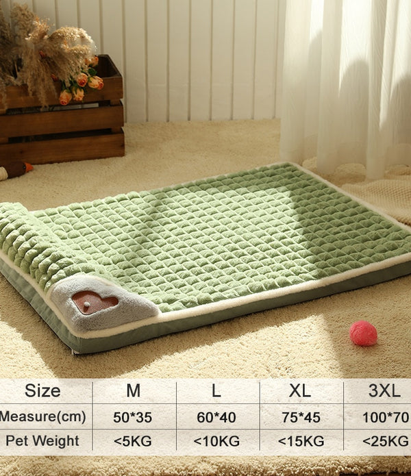 Winter Super Warm Dog Mat Thickened Dog Sofa for Small Medium Large Dogs Cats Deep Sleep Fluff Bed Removable Washable Pet Bed