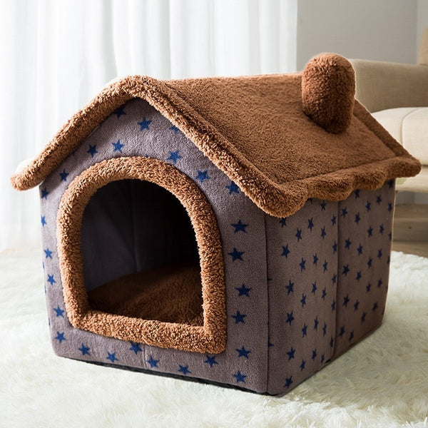 Soft Cat Bed Deep Sleep House Dog Cat Winter House Removable Cushion Enclosed Pet Tent For Kittens Puppy Cama Gato Supplies