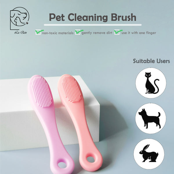 1PC Pet Finger Brush Toothbrush Tear Stain Brush Eye Care Dog Cat Cleaning Grooming Tool