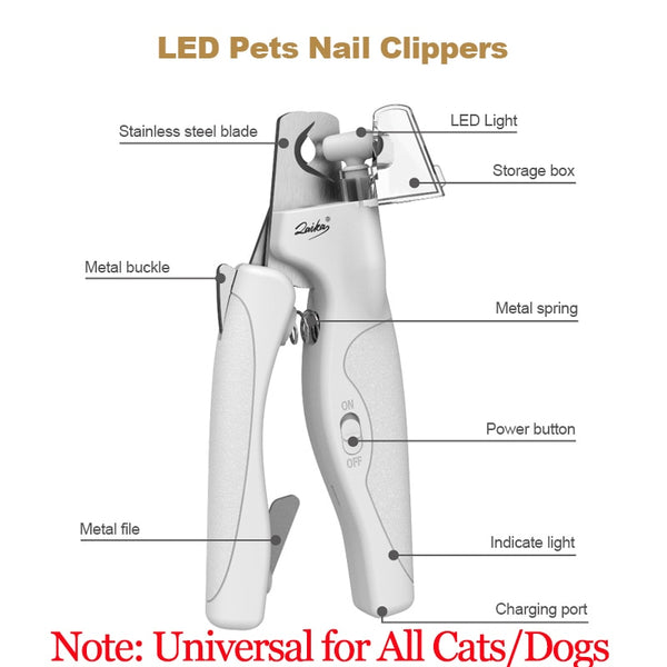 LAIKA LED Pet Nail Clippers Professional Cats Claw Blood Line Scissors Dog Nail Trimmer Grooming Cutter for Animals Pet Supply