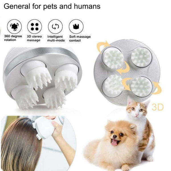 Electric Multifunctional USB Head Massager Pet Cat Dog Massager Vibrating Scalp Body Deep Massage Prevent Hair Loss Relieve