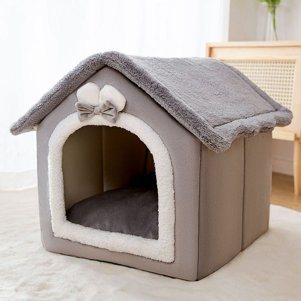 Soft Cat Bed Deep Sleep House Dog Cat Winter House Removable Cushion Enclosed Pet Tent For Kittens Puppy Cama Gato Supplies