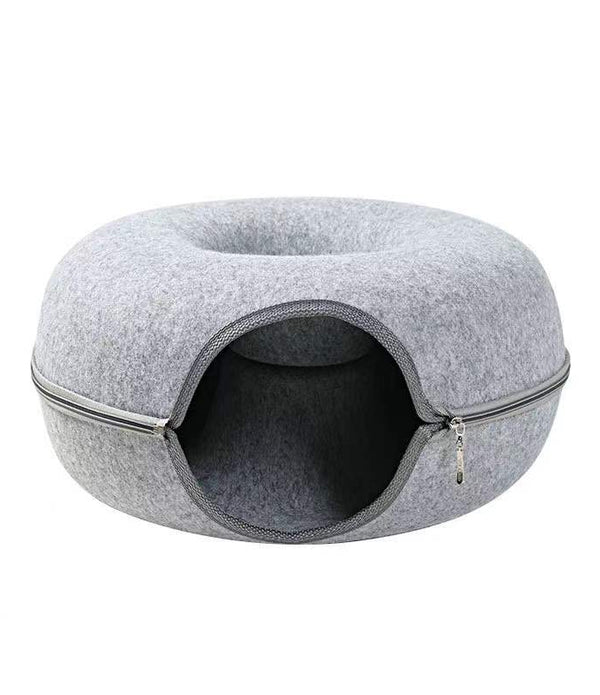 Donut Cat Bed Pet Cat Tunnel Interactive Game Toy Cat Bed Dual-use Indoor Toy Kitten Sports Equipment Cat Training Toy Cat House