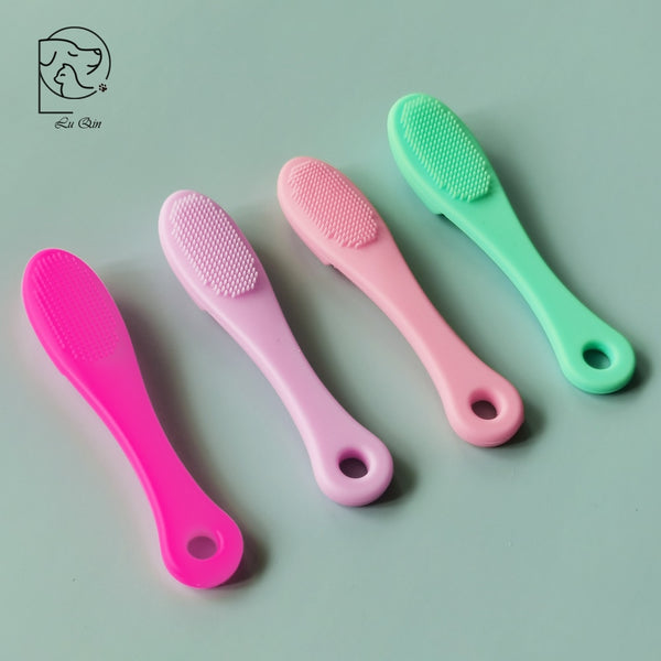 Dog Cat Cleaning Supplies Soft Pet Finger Brush Cats Brush Toothbrush Tear Stains Brush Eye Care Pets Cleaning Grooming Tools