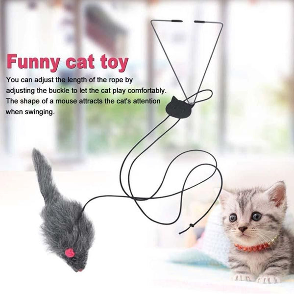 Cat Toy Retractable Hanging Door Type Funny Stick Cat Scratching Rope Mouse Cat Toy Funny Cat Stick Pet Supplies Dropshipping