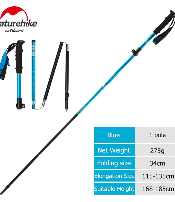 Naturehike Trekking Poles Folding Hiking Stick Collapsible Hiking Poles Trekking Stick Walking Poles Nordic Walking Sticks