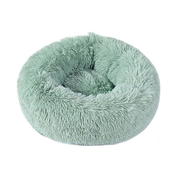 Kimpets Round Cat Bed Dog Pet Bed Kennel Non-Slip Winter Warm Dog Kennel Sleeping Long Plush Soft Puppy Cushion Mat Cat Supplies