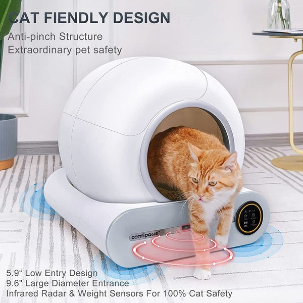 Tonepie Automatic Smart Cat Litter Box Self Cleaning App control  Pet Toilet Litter Tray Ionic Deodorizer Pet  Arenero Gato 65L