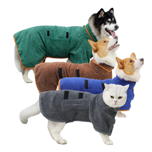 Super Quick Drying Absorption Soft Bath Microfiber Comfortable Coat Dog Pet Towel Bathrobe