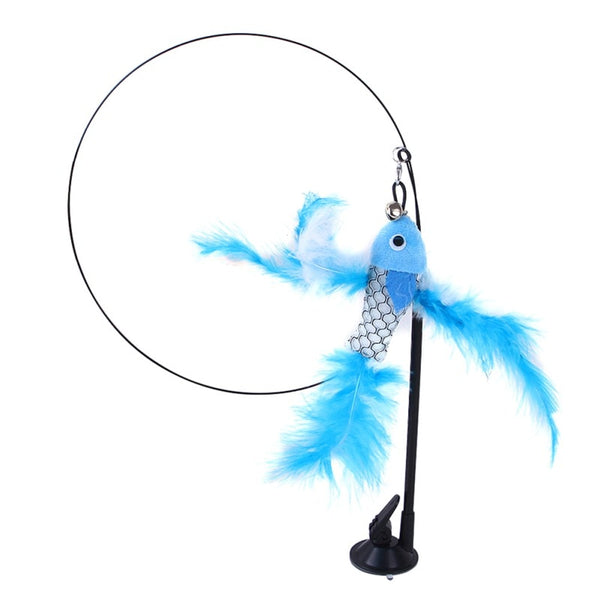 Cat Toys Cat Teaser Wire Fish Funny Cat Rod Fishing Cat Rod Feather Bell Funny Cat Stick Pet Interactive Training Playing Toy