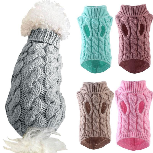 Warm Dog Sweater Winter Clothing Turtleneck Knitted Pet Cat Puppy Clothes Costume for Small Dogs Chihuahua Outfit Sweaters Vest