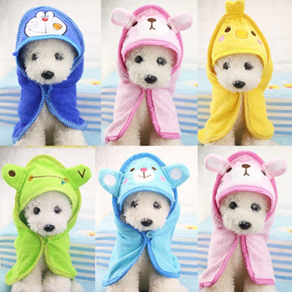 Cute Pet Dog Towel Soft Drying Bath Pet  For Cat Hoodies Puppy Super Absorbent Bathrobes Cleaning Necessary Supply