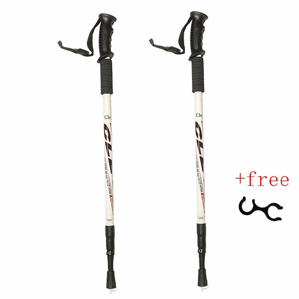 2Pc/Pair 135CM Walking Stick Trekking Aluminum alloy Climbing Stick Telescopic Running Trail Canes Shockproof Hiking Accessories