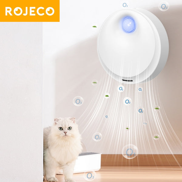 ROJECO 4000mAh Smart Cat Odor Purifier For Cat Litter Box Deodorizer Automatic Pet Toilet Air Purifier Dog Cat Litter Deodorant