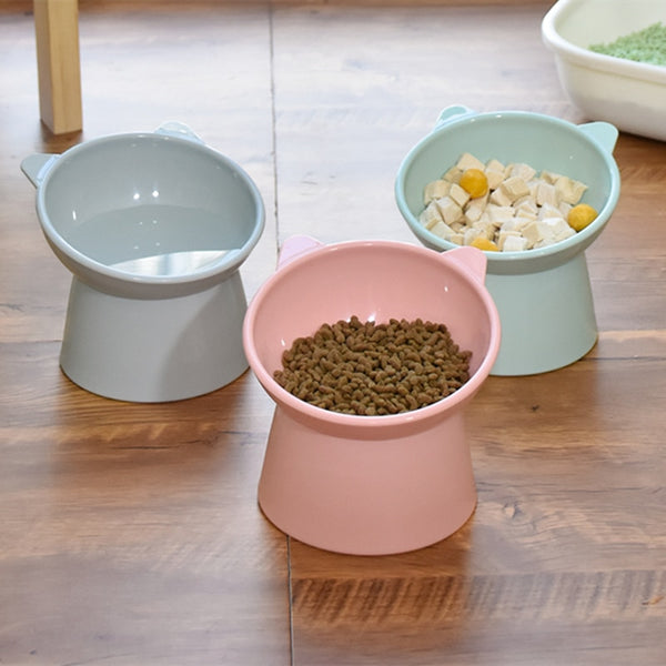 2022 Hot Cat Bowl High Foot Dog Bowl 45°Neck Protector Cat Pet Food Water Bowl Pet Feeding Cup Pet Feeder Bowl