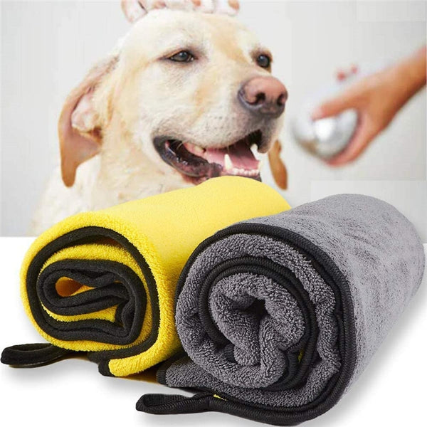 Quick-drying Pet Dog and Cat Towels Soft Fiber Towels Water-absorbent Bath Towel Convenient Pet Shop Cleaning Towel Pet Supplies