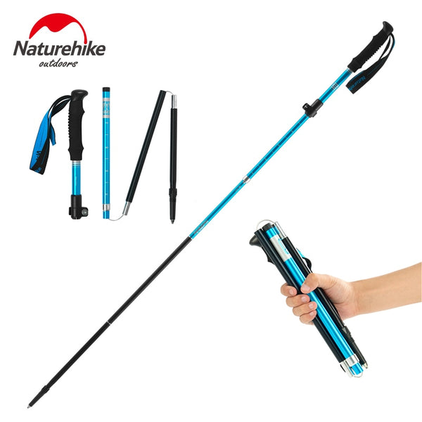 Naturehike Trekking Poles Folding Hiking Stick Collapsible Hiking Poles Trekking Stick Walking Poles Nordic Walking Sticks