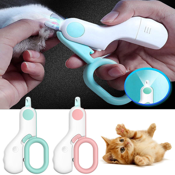 Cat Nail Clipper with LED Light Safety Pet Nail Trimmers Cat Claw Clipper Scissors Dog Nail Cutter Avoid Excessive Cutting Pet